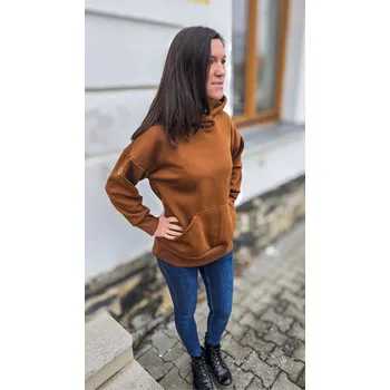 Těhotenská mikina Kulišárny Mikina WARM hnědá TYP: kojicí - zipy v bočních švech, VELIKOST: 36-38