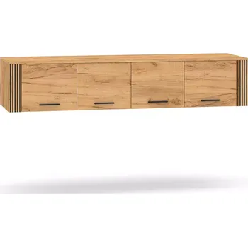 Šatní skříň Nástavec Skříň Urso 10 4D dub craft zlatá/černá