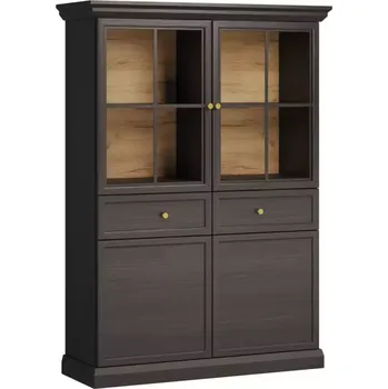 Obývací stěna Vitrína Lucca W4D2S černý grafit