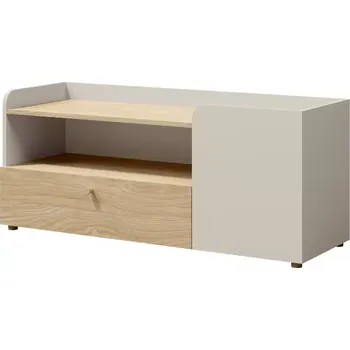 Obývací stěna TV stolek YUKI 12 Šedá béžová/Olejovaný dub