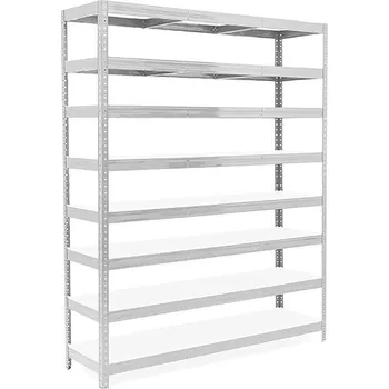 regál Policový regál Trestles RH 2200x1400x500, nosnost 2000 kg, 8 polic Barva: pozink, Provedení police: bílá MDF 5 mm