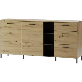 Kancelářská sestava Komoda Lucas 180cm Artisan/černy Mat