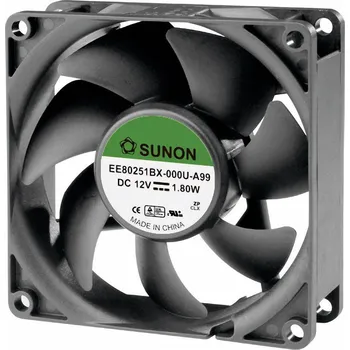 Průmyslový ventilátor Sunon EE80251BX-000U-A99 axiální ventilátor, 12 V/DC, 76.45 m³/h, (d x š x v) 80 x 80 x 25 mm, EE80251BX-000U-A99