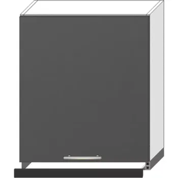 Kuchyňská skříňka Kuchyňská Skříňka Oscar W60/68 Slim Pl S Černou Digestoří Antracit Lesk/Bílý