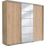 Skříň Alicja 278cm Zrcadlo 0,4 Kraft Zlatý/Bílý Lacobel