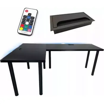 Kancelářská sestava Psací Stůl Roh. Top Černá 202x136x2,8 Model 2
