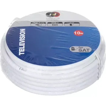 Anténní kabel Koaxiální kabel 10m 1,02/7mm bílý