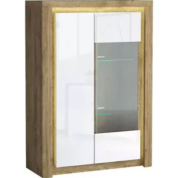 Vinotéka Vitrína Livinio L5 Ribbeck/bílý lesk