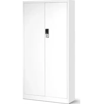 Kancelářská sestava Kancelářská skříň Daniel + elektrický zámek kov bílá