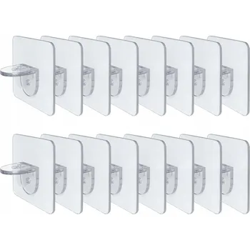 Věšák Držáky na polic Samolepicí háčky 7x7 cm Sada 16 kusů do 6 kg