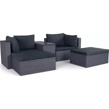 Zahradní nábytek Zahradní sestava z umělého ratanu Centro 5 černá