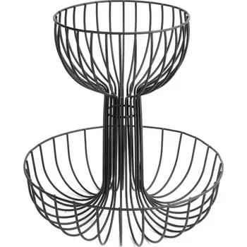 Kuchyňská skříňka Košík na ovoce 2-patrový fuente černý 30x30cm