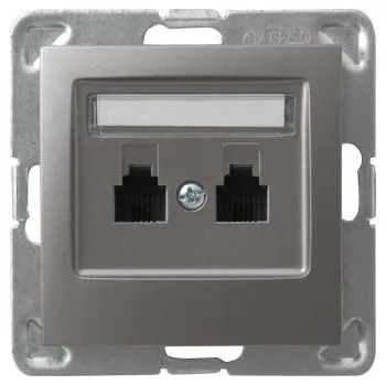 Elektrická zásuvka Telefonní zásuvka nástěnná Ospel stříbrná