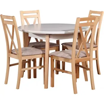 Jídelní set Jídelní Set Tycjan 1+4 St 39 100+30 +W114 Bílý/Buk