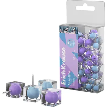 Kancelářské nůžky Špendlíky nástěnkové ErichKrause Manga 50ks, mix barev