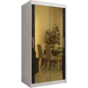 Předsíňová stěna Skříň Platinum T3 100 bílá mramor/černá