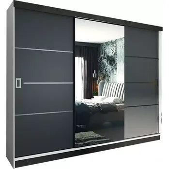 Kancelářská sestava Skříň Retro 200 4l Bílý / Přední Grafit