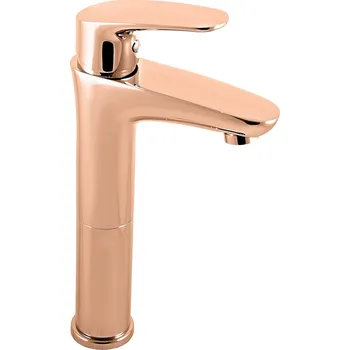 Vodovodní baterie AMUR - Umyvadlová vysoká baterie bez výpusti, Zlatá Růžová - lesklá AM730.0ZRL, RAV Slezák Barva: ZLATÁ RŮŽOVÁ - lesklá, Rozměr: 3,8"