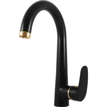 Vodovodní baterie AMUR - Dřezová baterie, Černá matná/Zlatá AM719.0CMATZ, RAV Slezák Barva: Černá matná/Zlatá, Rozměr: 3,8"