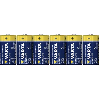 Článková baterie Varta LONGLIFE C Folie 6 baterie malé mono C alkalicko-manganová 7600 mAh 1.5 V 6 ks