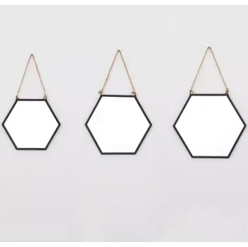 Koupelnový nábytek Sada zrcadel šestiúhelník 3-dílná jt02385