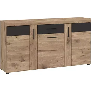 Kancelářská sestava Komoda Grano GRNK01 3D1S dub viking/pvc dub viking/pvc šedý vesmír