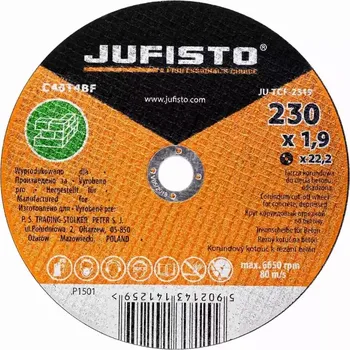 Řezný kotouč Řezný kotouč beton, 230 x 1.9 mm, Jufisto