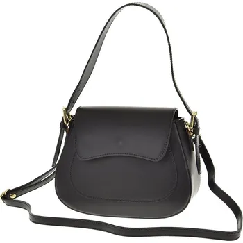 Dámská kožená crossbody kabelka Vera Pelle 98-148 - černá