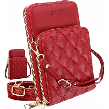 Kabelka Červená kabelka na telefon MINEYO DK12 (Elegantní červená malá kabelka na telefon a doklady přes rameno)