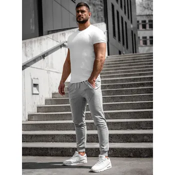 Šedé pánské teplákové jogger kalhoty Bolf XW02A - XL