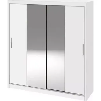 Předsíňová stěna Skříň Ola 200cm Bílá/Zrcadlo