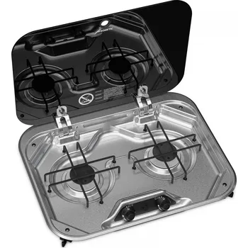 Turistický vařič Vestavný 2 plotýnkový plynový vařič se skleněným krytem Dometic PI8022