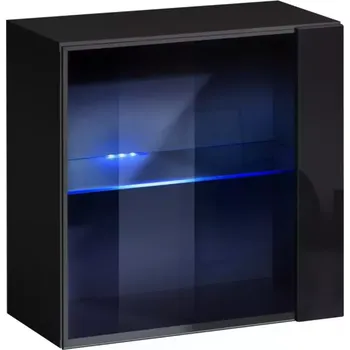 Vinotéka Vitrína závesná Switch WW3 černá +LED