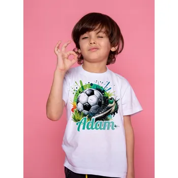 Chlapecké tričko DĚTSKÉ TRIČKO JMÉNO HRÁČE FOTBALOVÝ MÍČ MEDVÍDEK DÁREK PRO DÍTĚ 3-4 ROKY