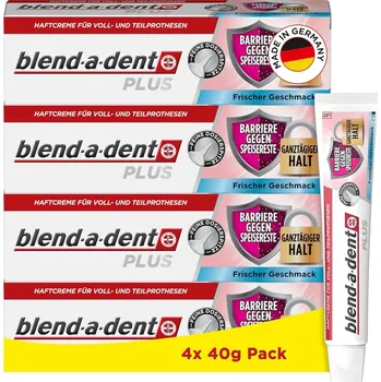 Lepidlo na zuby Blend-a-dent Plus Frisch mátová, svěží chuť 4x40 g