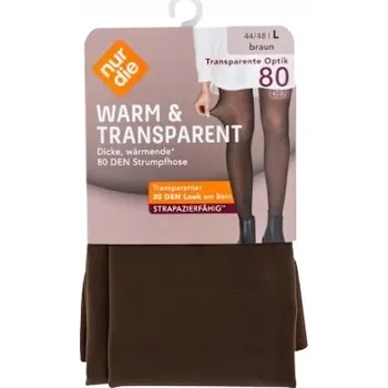 Dámské oblečení NUR DIE HNĚDÉ KRYCÍ PUNČOCHÁČE 80 DEN ZATEPLENÉ