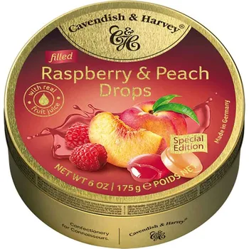 Bonbon Cavendish & Harvey Filled Raspberry & Peach Drops 175g