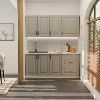 Kuchyňská linka Kuchyňská linka Stilo Claygrey/bílá 180 cm bez pracovní desky