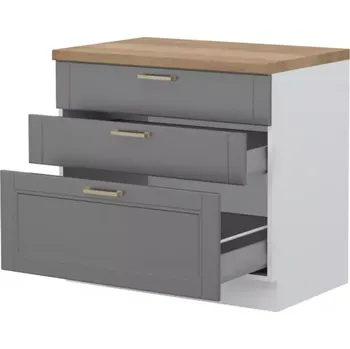 Kuchyňská skříňka Kuchyňská Skříňka Tara R-90-3mbox/4 graphite mat