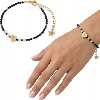 Náramek Ručně vyráběný náramek Energie a Harmonie z Turmalínu a Růžového Opálu