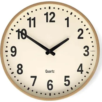 Hodiny Nedis CLWA2226WD - Nástěnné hodiny | Průměr: 300 mm | Dřevo | Tichý pohyb | Dřevo CLWA2226WD