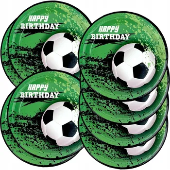 Party nádobí PAPÍROVÉ TALÍŘKY FOTBALOVÝ MÍČ NA FOTBALOVOU OSLAVU NAROZENIN 8 ks