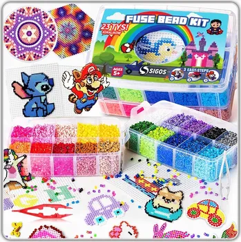 kreativní sada OUTLET-Korálky na žehlení Šablony Kufřík Velká sada XXL 23000 ks