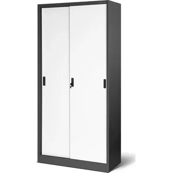 Kancelářská sestava Skříň Kuba kov antracit/bílá