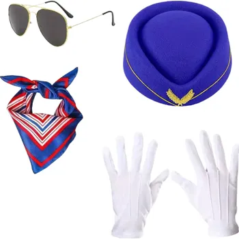 Karnevalový kostým dovoz Sada letuška modrá