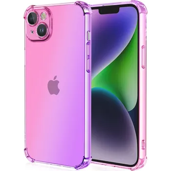 Pouzdro na mobilní telefon Kryt iPhone 15 Shock duhový růžovo-fialový (obal neboli pouzdro na iPhone 15)