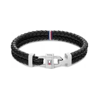 Náramek Kožený náramek Tommy Hilfiger 2790361 černý