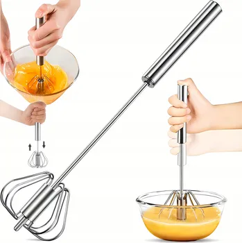 Šlehací metla ŠLEHACÍ METLA OTOČNÁ, RUČNÍ, NA ŠLEHÁNÍ VAJEC, KOLÁČŮ A PĚNY, OCELOVÁ