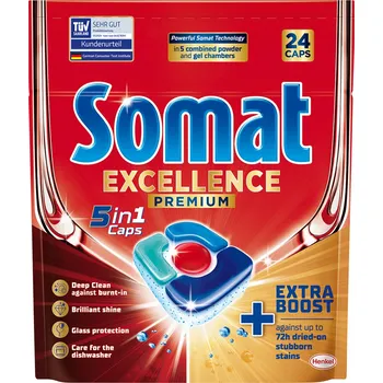 Tableta do myčky Somat Excellence Premium 5v1 kapsle do myčky nádobí 24 ks