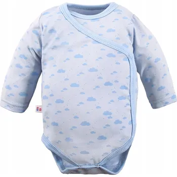 Dětské zavinovací body modré s obláčky, velikost 68